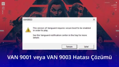 VAN 9001 veya VAN 9003 Hatası Çözümü